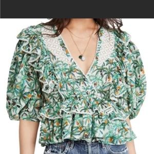 Anthropologie Farm Rio Tucan top size small